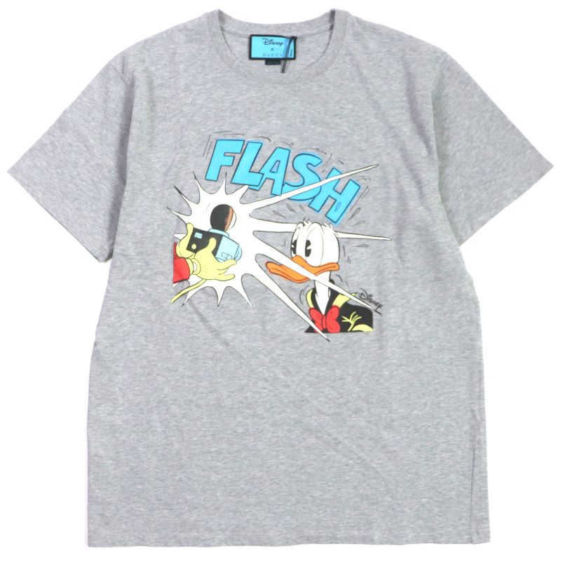 Gucci 548334 Flash Donald Duck Cotton Crew Neck Short Sleeve T-shirt Gray XXL