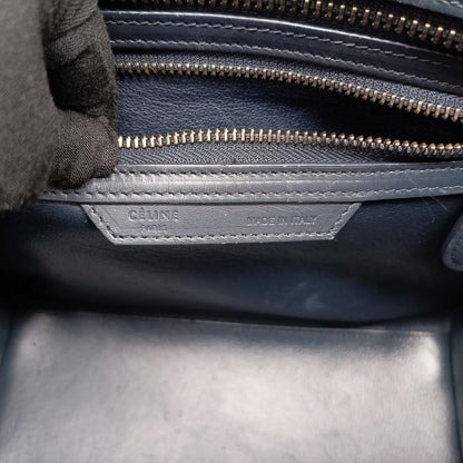 Celine Luggage Mini Shopper Orange X Black X Beige Leather S-cu-4124