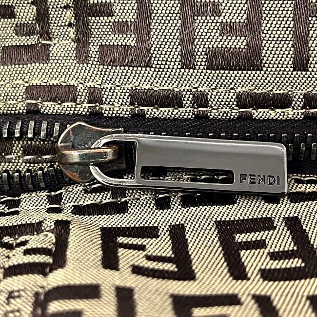 Fendi Tote Bag Beige Brown Zucchino 8bh025 Excellent Condition