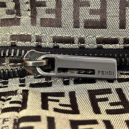 Fendi Tote Bag Beige Brown Zucchino 8bh025 Excellent Condition