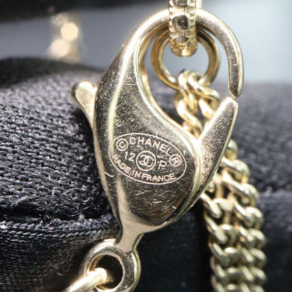 Chanel 3coco Mark Long Chain Necklace Pearl Multicolor Stone Gold