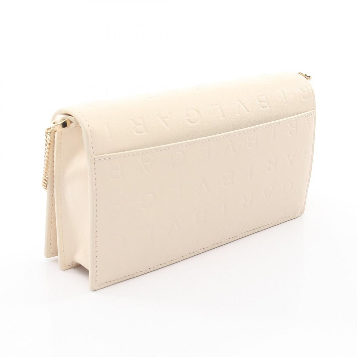 Bvlgari Shoulder Bag Infinitum Ivory Leather Logo Chain Wallet — view 2