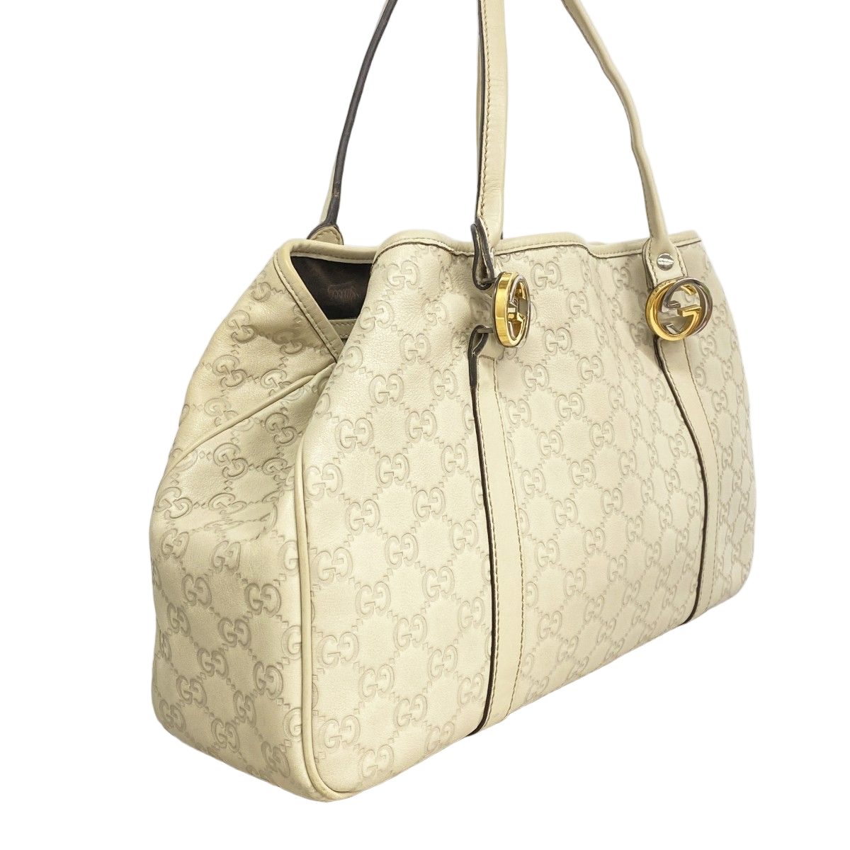 Gucci Tote Guccissima GG Twins Leather Beige Gold Silver — view 2