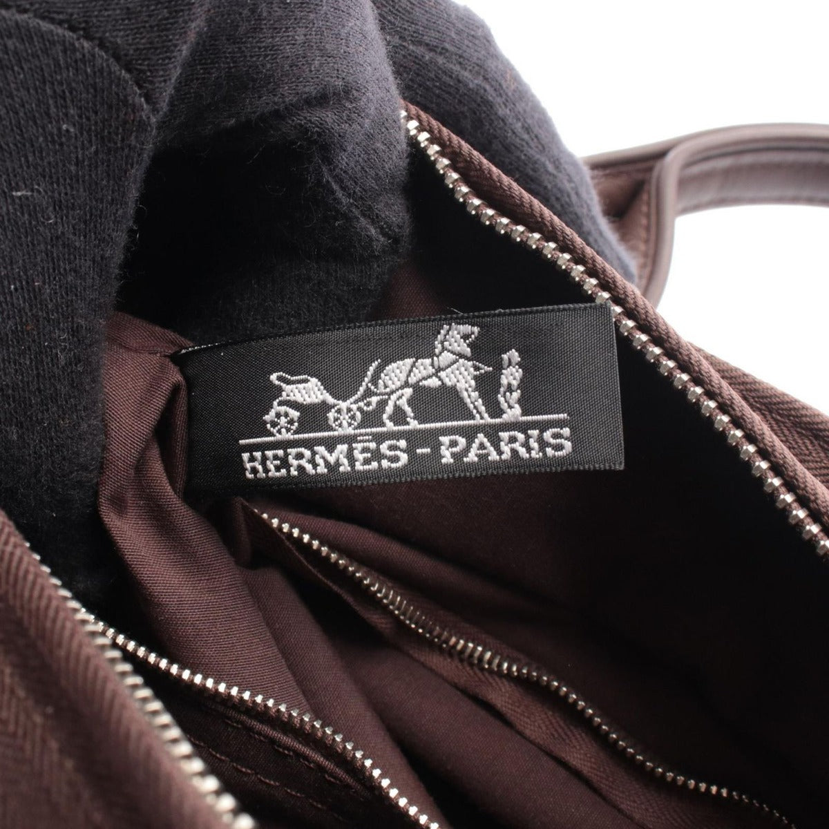 Hermes Handbag Acapulco PM Dark Brown Leather Canvas — view 4