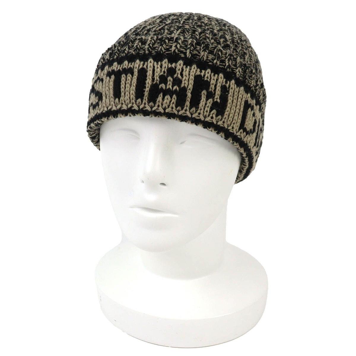 Dior Christian Wool Cashmere Logo Knit Cap Beige Black