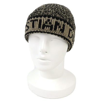 Dior Christian Wool Cashmere Logo Knit Cap Beige Black