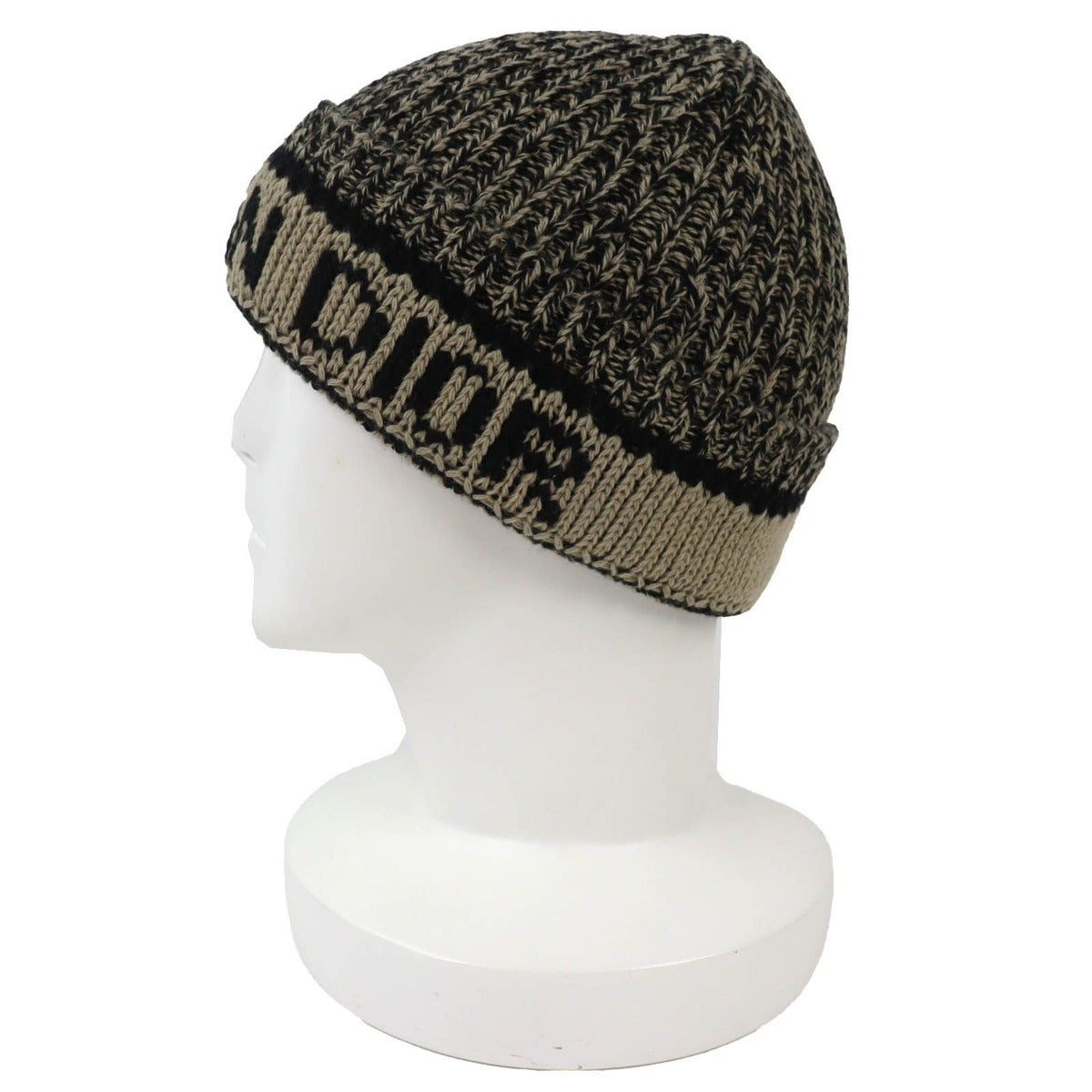 Dior Christian Wool Cashmere Logo Knit Cap Beige Black — view 3