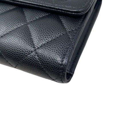 Chanel Trifold Wallet Flap Wallet Ap4175 Matelasse Caviar Skin Coco Mark