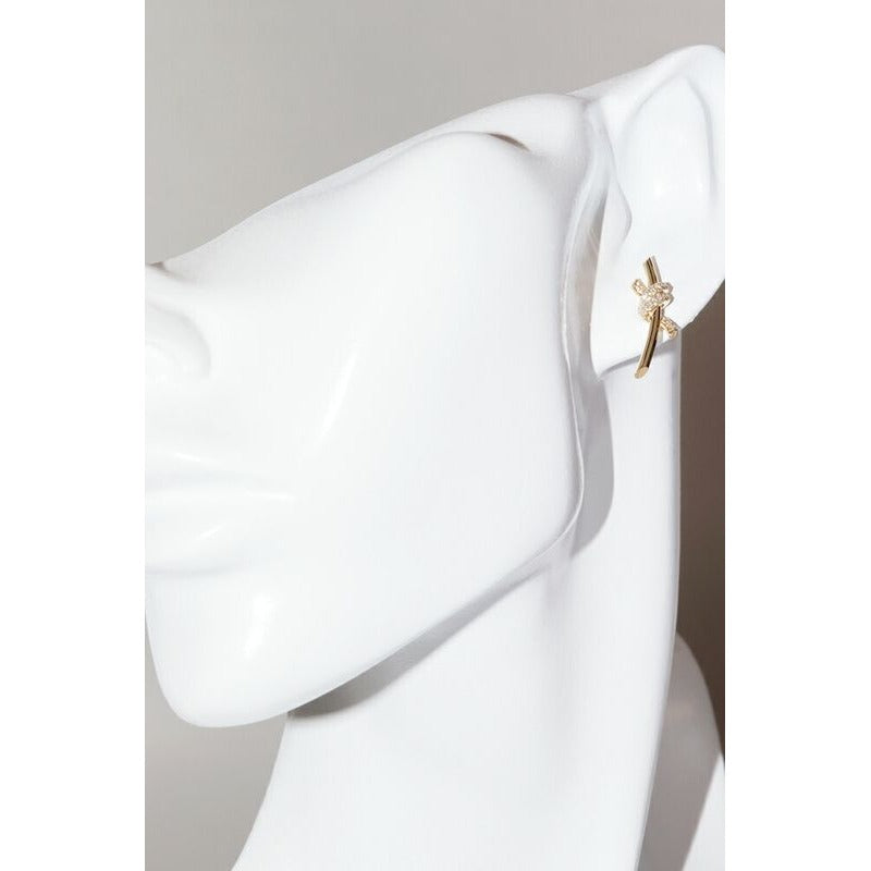 Tiffany & Co Earrings 18K Yellow Gold Diamonds Total 009 CT Knot — view 2