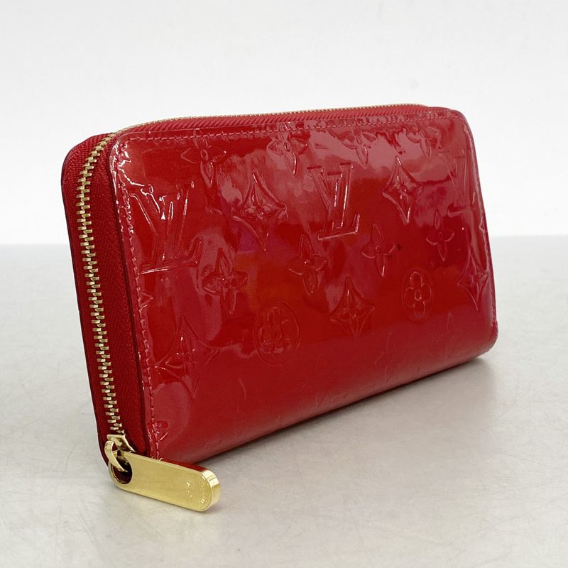 Louis Vuitton Vernis Zippy Wallet M91732 Rouge Grenadine Ladies