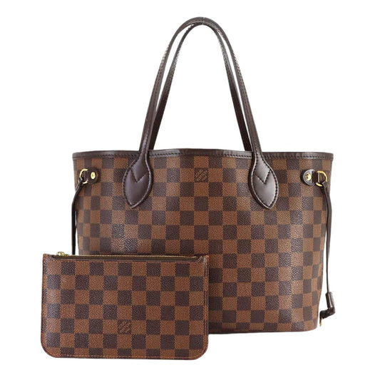 Louis Vuitton Damier Neverfull PM Tote Ebene Gold Brown