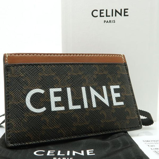 Celine Card Holder 10 B702 cly.04 lu Triomphe Canvas Case Logo Print Pass