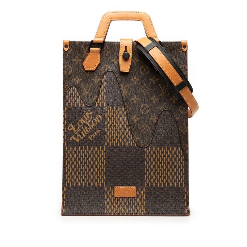 Louis Vuitton Damier Giant Mini Tote Shoulder Bag 2-Way Brown Leather