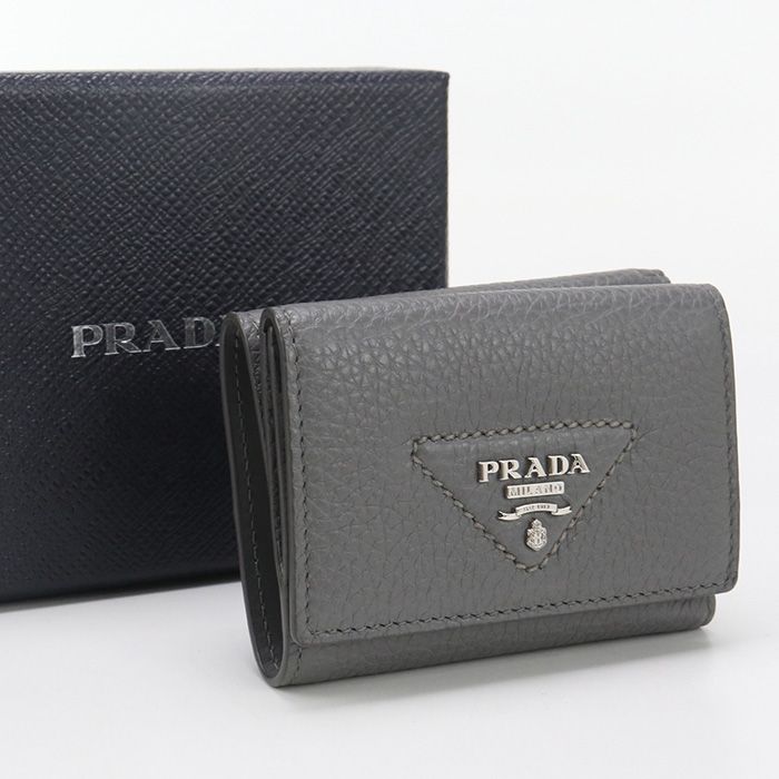Prada Mini Wallet Vittero Dino Leather 1mh043 Tri-fold Wallet Leather Women