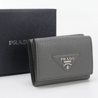 Prada Mini Wallet Vittero Dino Leather 1mh043 Tri-fold Wallet Leather Women