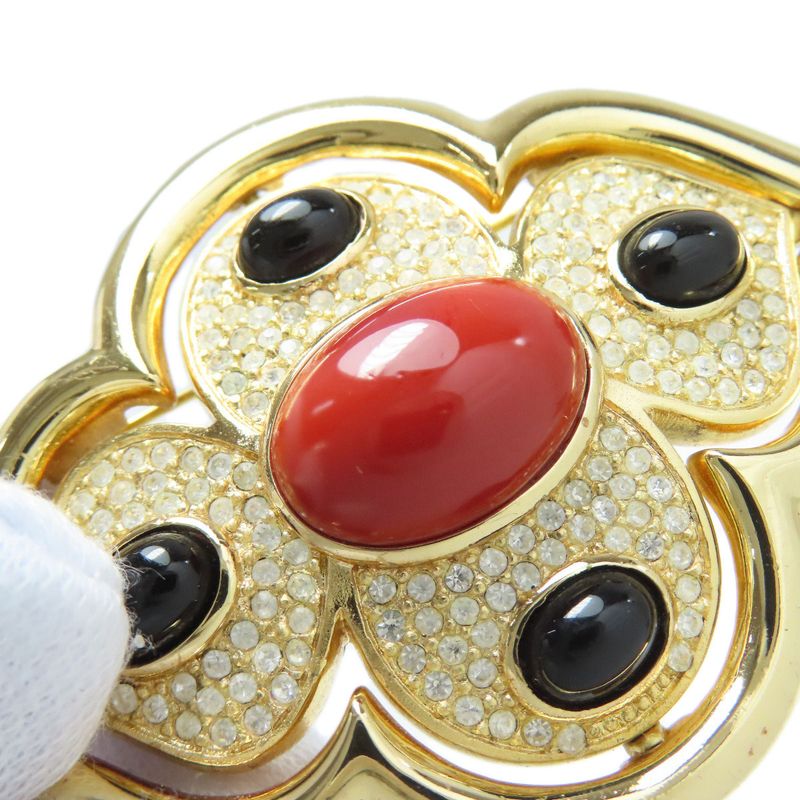 Christian DIOR Rhinestone Brooch Metal Ladies