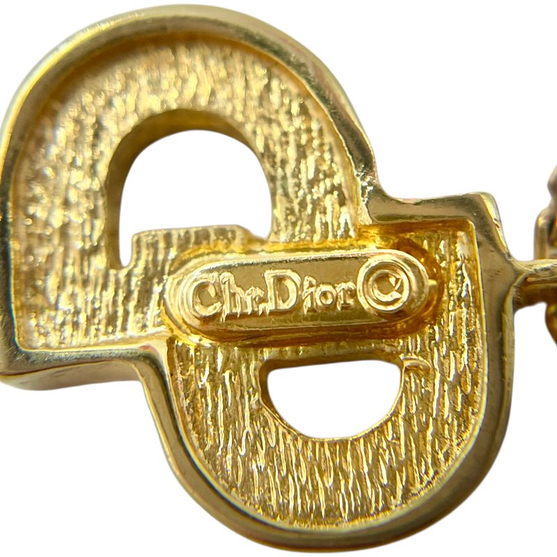 Christian DIOR Bracelet Plated Metal Plated Metal CD Rhinestone Gold