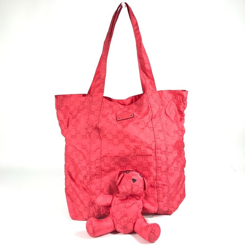 Gucci Shoulder Bag Teddy Bear Eco Bag 223669 Nylon Red