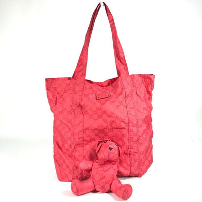Gucci Shoulder Bag Teddy Bear Eco Bag 223669 Nylon Red