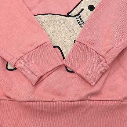 Gucci Sweatshirt Dog Rhinestone XS Pink 100% Cotton Long Sleeve Women's