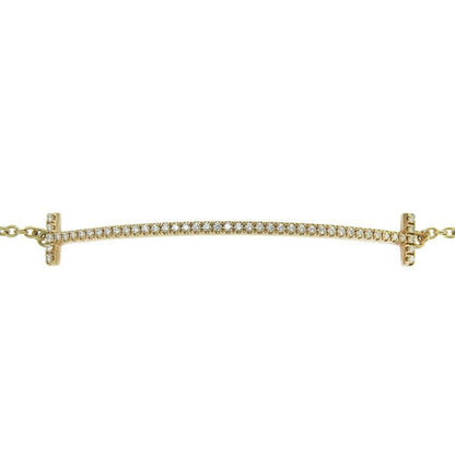 Tiffany & Co T Smile Diamond Bracelet 18K Pink Gold 750 Pink Gold Diamond 16cm