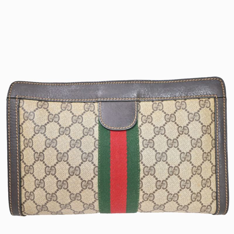 Gucci Old Gucci Second Bag GG Clutch Bag Sherry Brown 02bs099