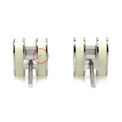 Hermes Earrings Pop Ash Pair Jonus Flepere White Silver-hardware