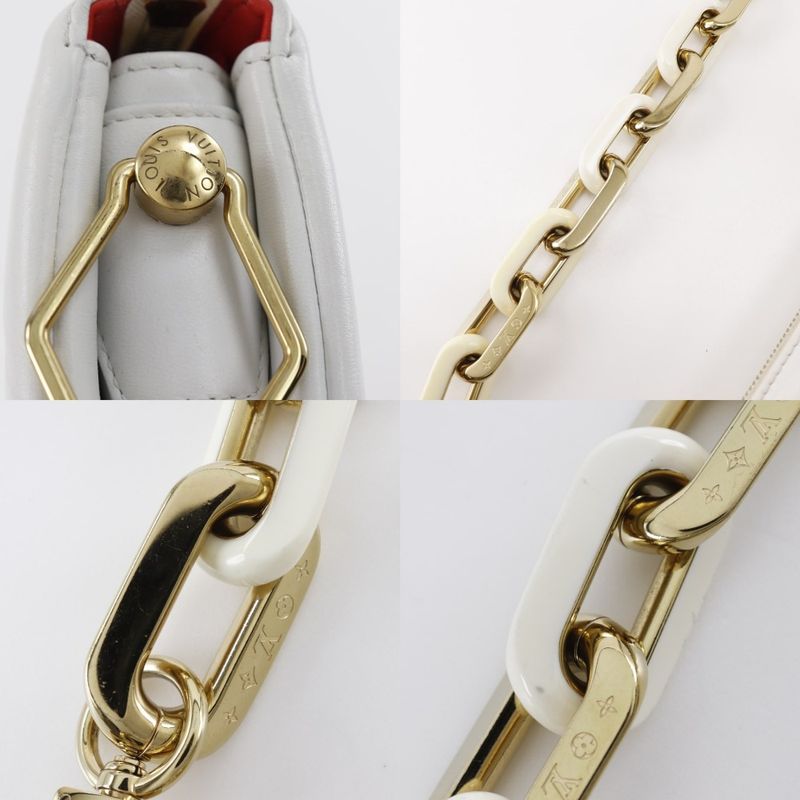 Louis Vuitton Coussin PM Monogram 2WAY Clutch M23466 Sheepskin White Ladies