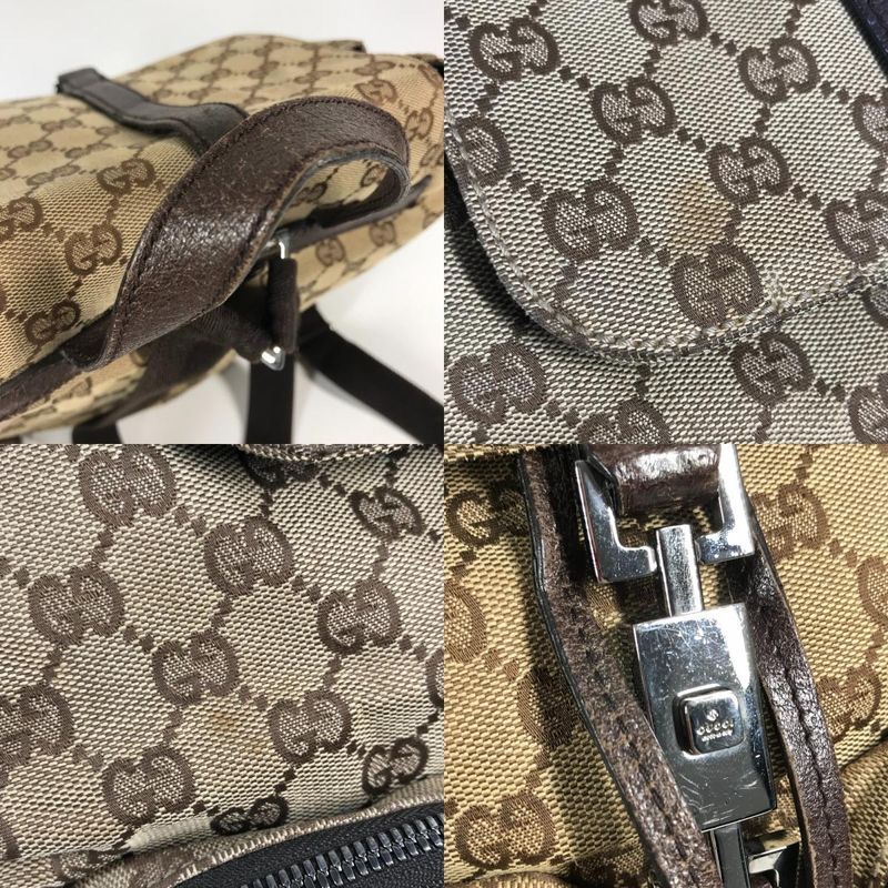 Gucci Backpack Sac GG Logo Backpack 114552 GG Canvas/leather Beige