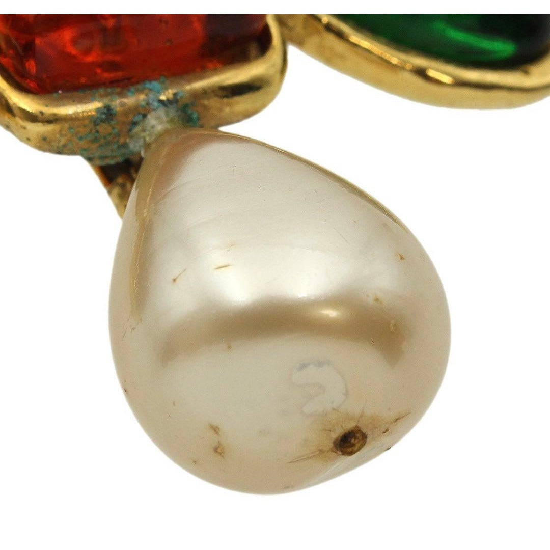 Chanel Gripoa and Faux Pearl Cross Brooch — view 5