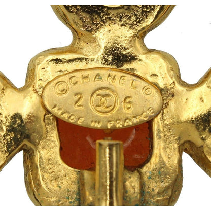 Chanel Gripoa and Faux Pearl Cross Brooch — view 8