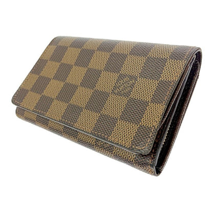 Louis Vuitton N61730 Damier PVC Portmonnais Vier Tresor Brown 300214 Foldable