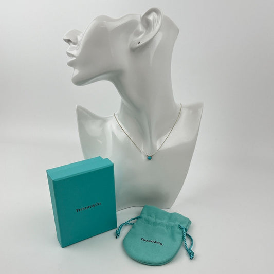 Tiffany Accessories Color By The Yard Turquoise Pendant Necklace Silver Vintage