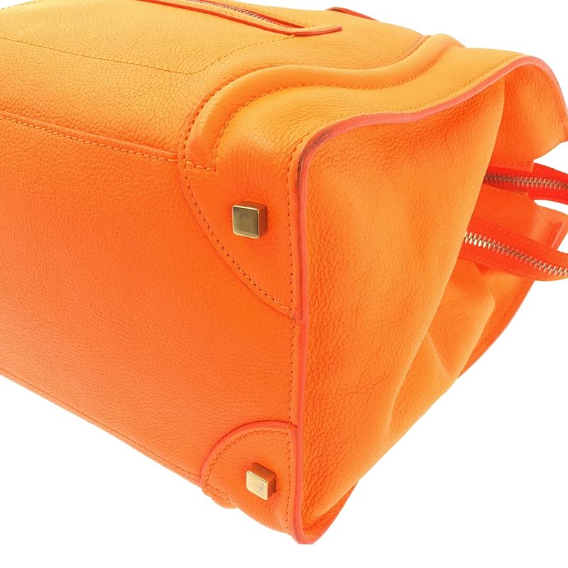 Celine - Phoebe Period Luggage Mini Shopper Leather Tote Bag - Orange - Women