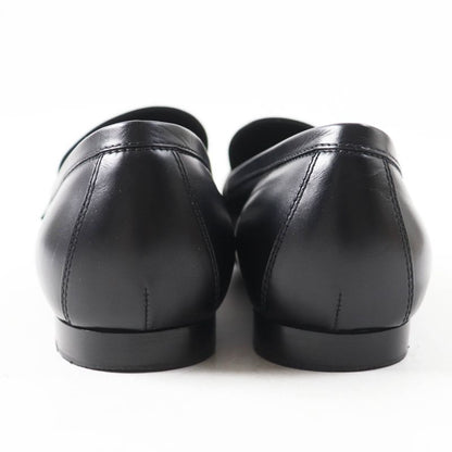 Louis Vuitton 2020 Square Toe Leather Loafers With LV Logo Hardware Black Gold