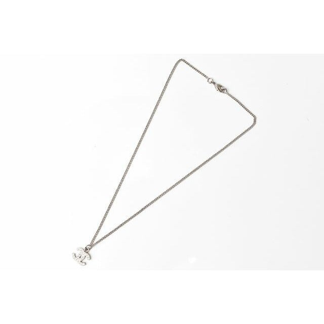 Chanel Coco Mark CC Rhinestone Silver White — view 2