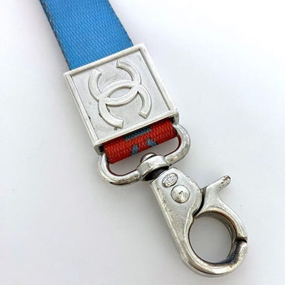 Chanel Neck Strap Blue Red Sport Ec20202 Excellent Condition