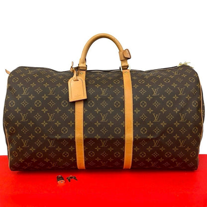 Louis Vuitton Vintage Monogram Keepall 60 Leather Boston Bag
