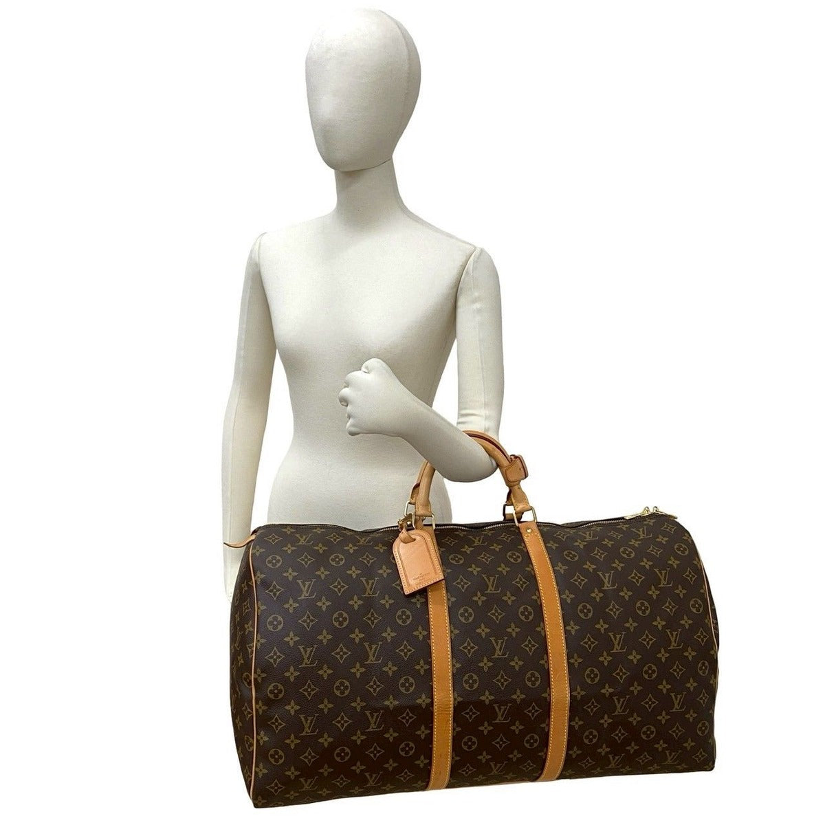 Louis Vuitton Vintage Monogram Keepall 60 Leather Boston Bag — view 2