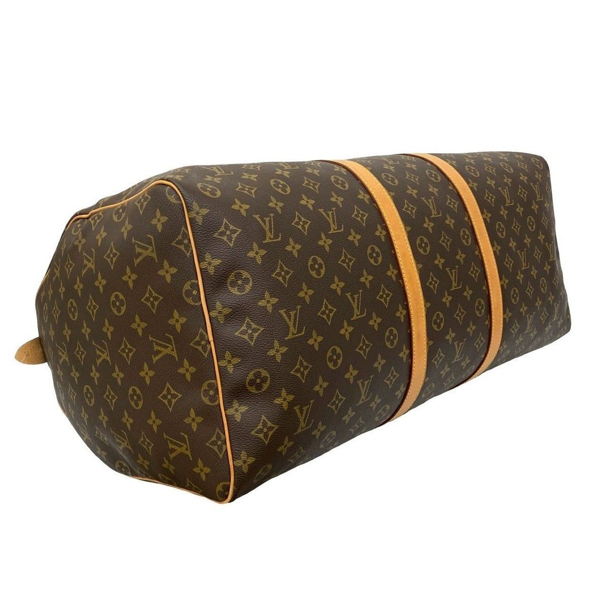 Louis Vuitton Vintage Monogram Keepall 60 Leather Boston Bag — view 7