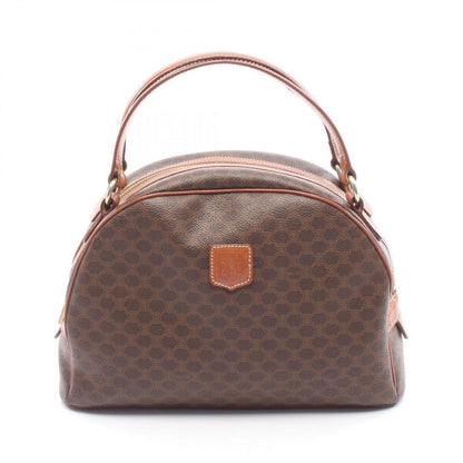 Celine Handbag Macadam Dark Brown Canvas Leather