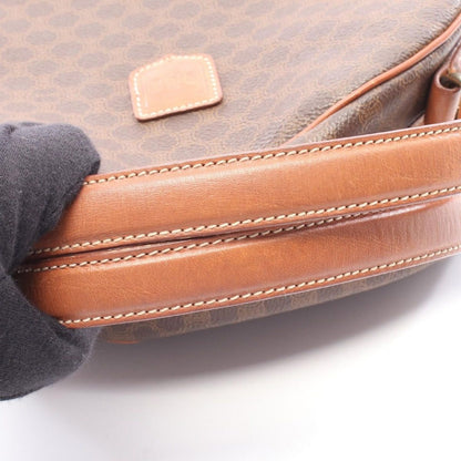 Celine Handbag Macadam Dark Brown Canvas Leather — view 6