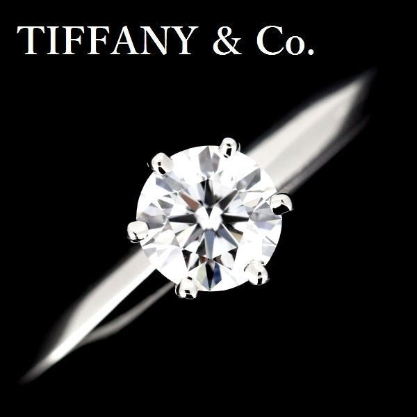 Tiffany & Co Solitaire 052 CT Diamond Ring E-Vs1 Pt950