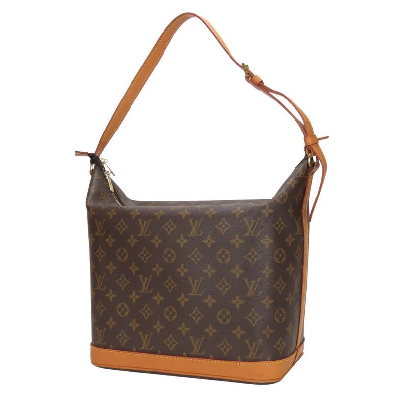 Louis Vuitton Shoulder Bag Amfersley M47275 Monogram Nubuck Leather Brown Gold