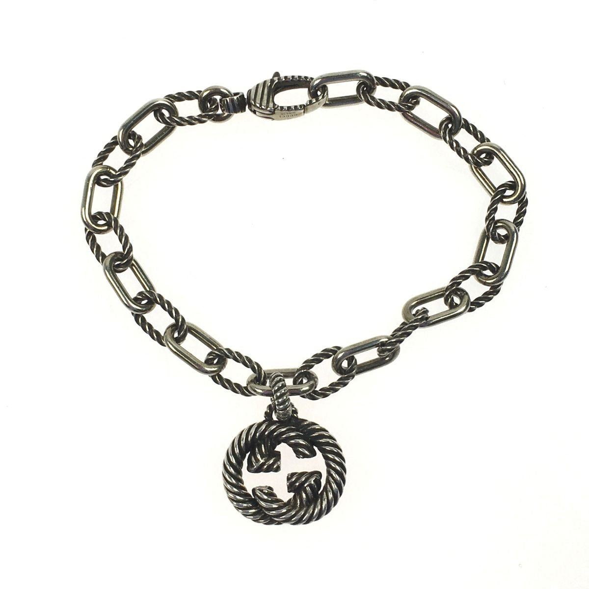 Gucci Interlocking G Bracelet Silver 925 Size 16