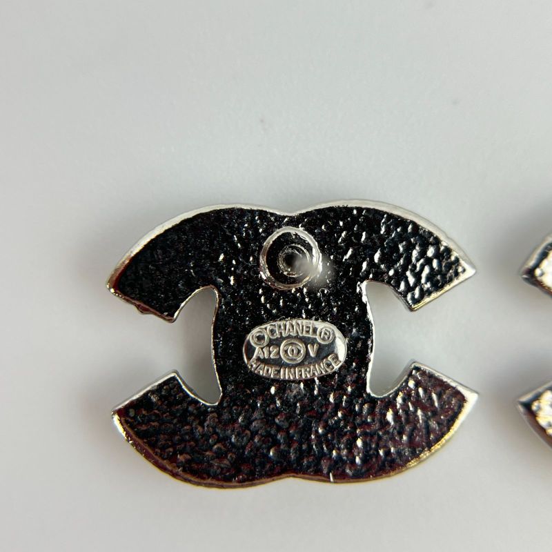 Chanel Coco Mark Accessories Earrings Silver A12V Vintage Ladies