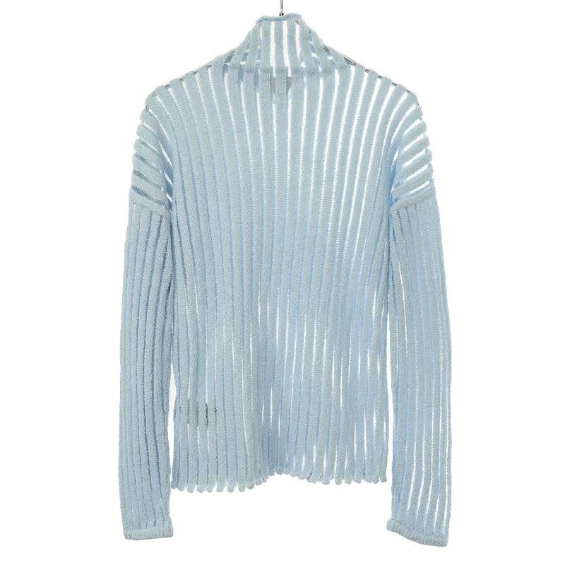 Bottega Veneta 23aw High-Neck Knit Sweater 751931 V33h0 Blue XS