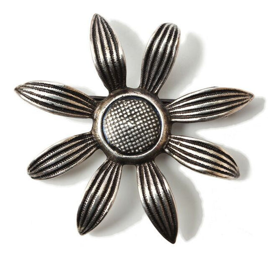 Saint Laurent Brooch Saint Laurent Pin Brooch Vintage Silver Flower Motif