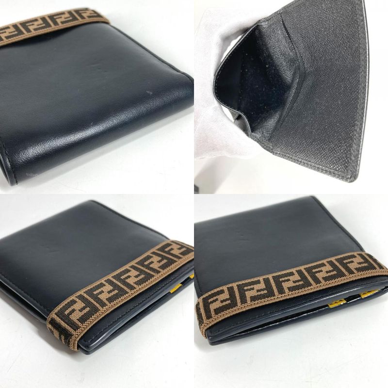 Fendi Bifold Wallet Bi-fold Wallet 7m0266 Leather Black