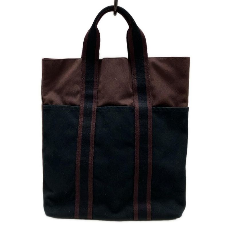 Hermes Fourre Tout Cabas Bag Black And Dark Brown